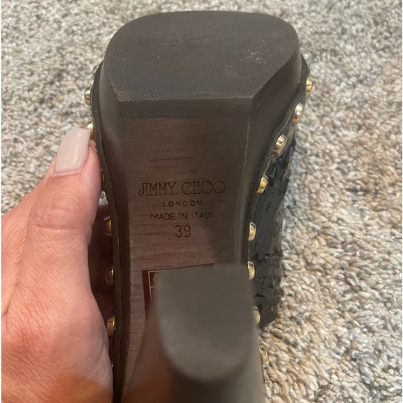 Jimmy Choo Black Patent leather peep toe Size 8 - Picture 7 of 10